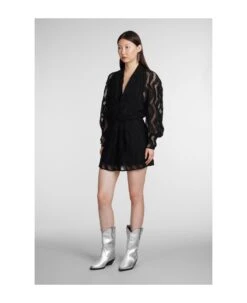IRO Emsi Dress In Black Cotton -Italist Store 6fcf5afe3bd827ddbc16928df75a63af