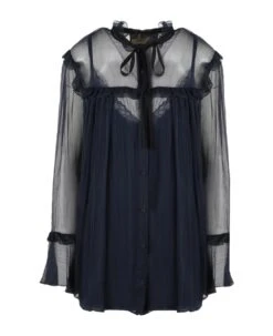 Gucci Silk Chiffon Ruffle Shirt