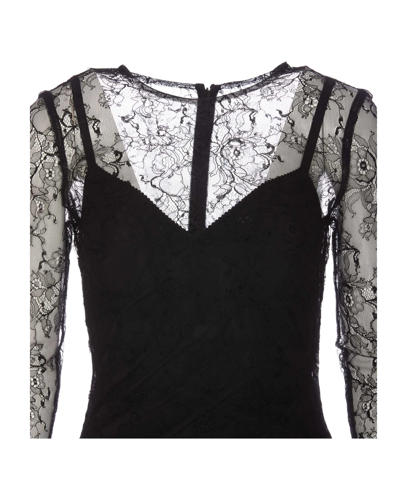 Dolce & Gabbana Chantilly Laces Fil Coupe' Longuette Dress 4 Dolce & Gabbana Chantilly Laces Fil Coupe' Longuette Dress - Image 4