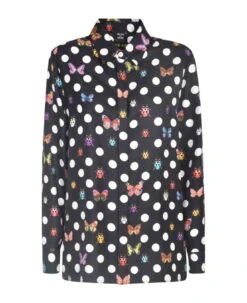 Versace Butterfly Dotted Print Shirt