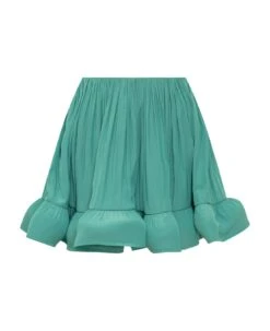 Lanvin Charmeuse Ruffle Skirt