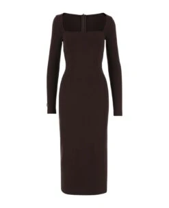 Dolce & Gabbana Stretch Technical Jersey Longuette Dress