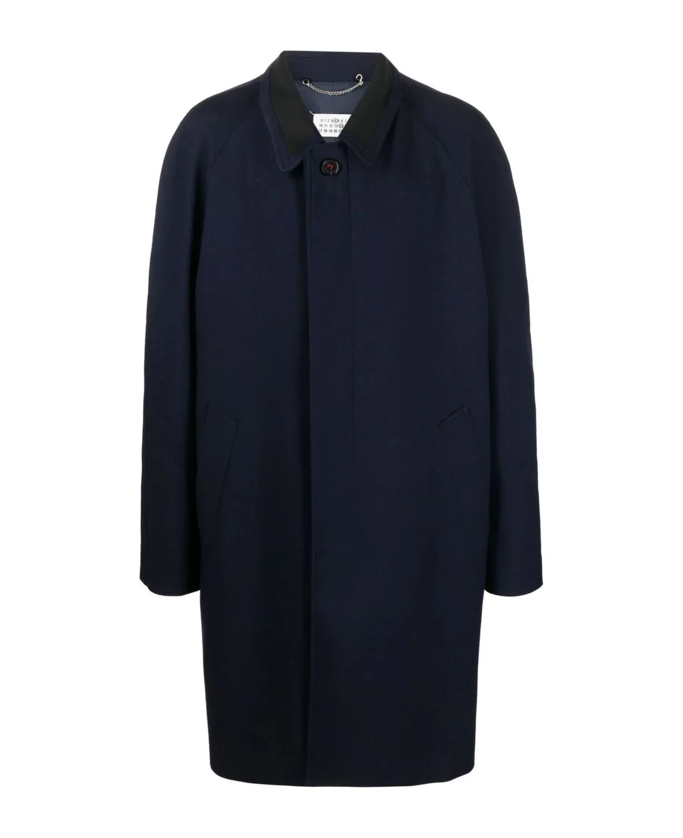 Maison Margiela Dark Blue Virgin Wool Blend Coat 1 Maison Margiela Dark Blue Virgin Wool Blend Coat