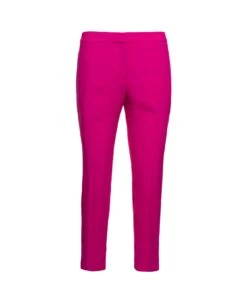 Alexander McQueen Fuchsia Cigarette Pants With Welt Pocket In Viscose Blend Woman