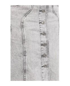 Light Grey Cotton Denim Midi Skirt -Italist Store 80896d42a9421a3ba37d47f26d37914e