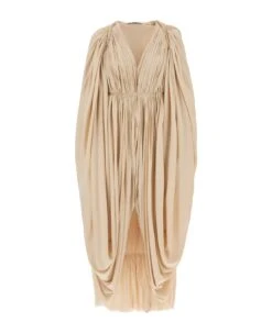 Lanvin Charmeuse Draped Maxi Dress