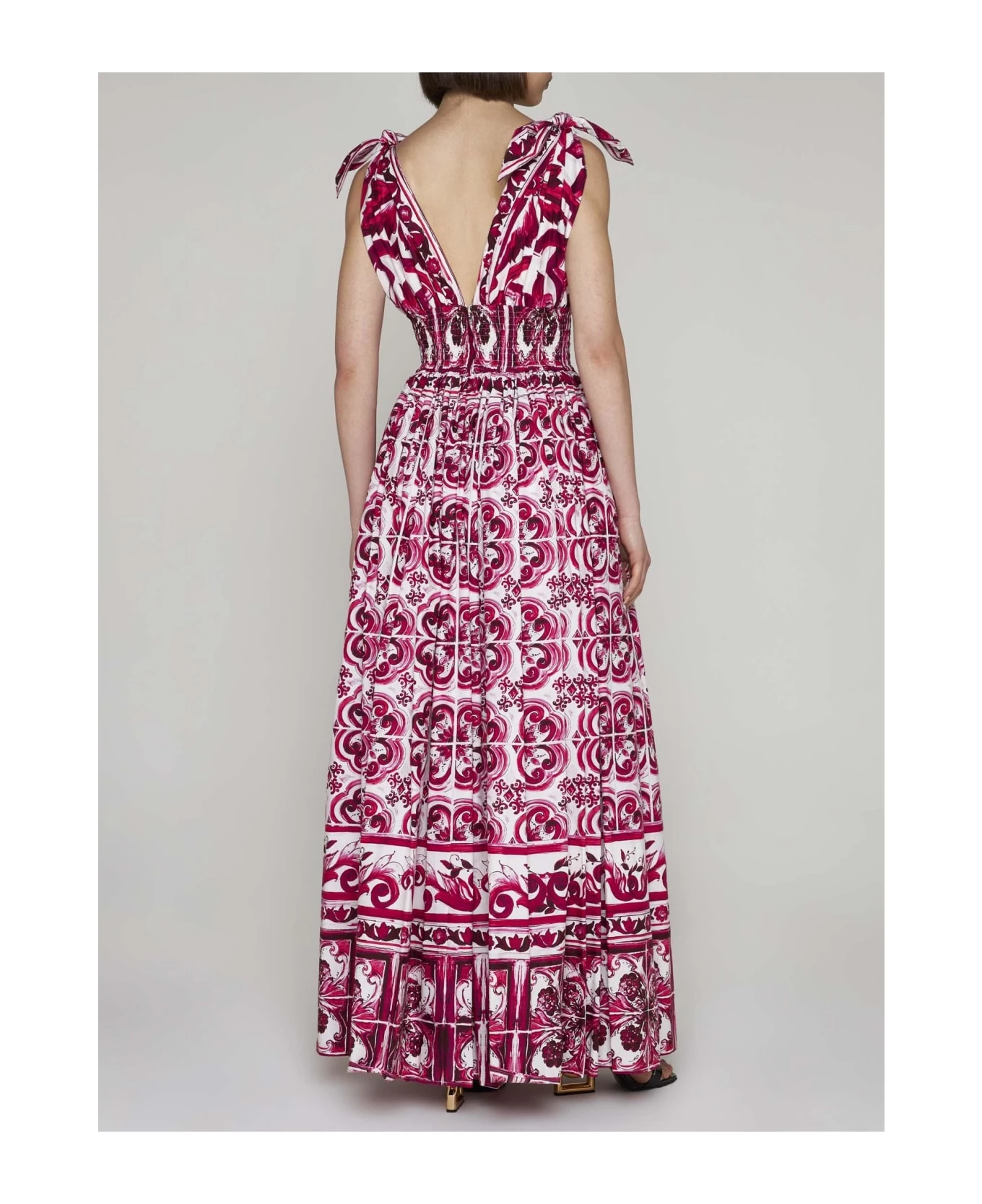 Dolce & Gabbana Majolica Print Cotton Maxi Dress 3 Dolce & Gabbana Majolica Print Cotton Maxi Dress - Image 3