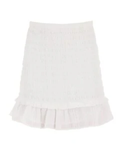 Smocked Cotton Dorela Mini Skirt