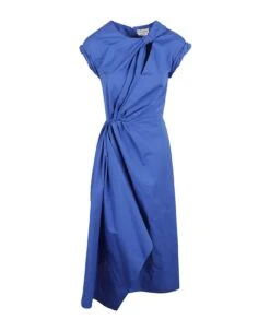 Alexander McQueen Gathered Asymmetric Long Dress