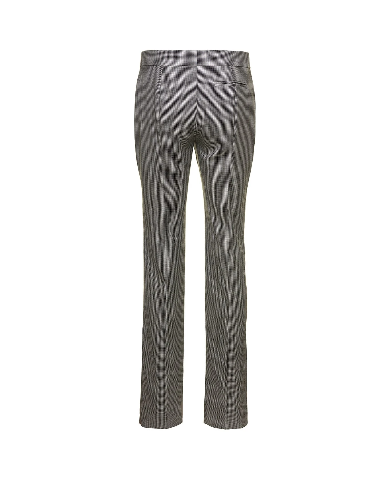 Alexander McQueen Grey Tailored Pants With Houndstooth Motif In Wool Woman 2 Alexander McQueen Grey Tailored Pants With Houndstooth Motif In Wool Woman - Image 2