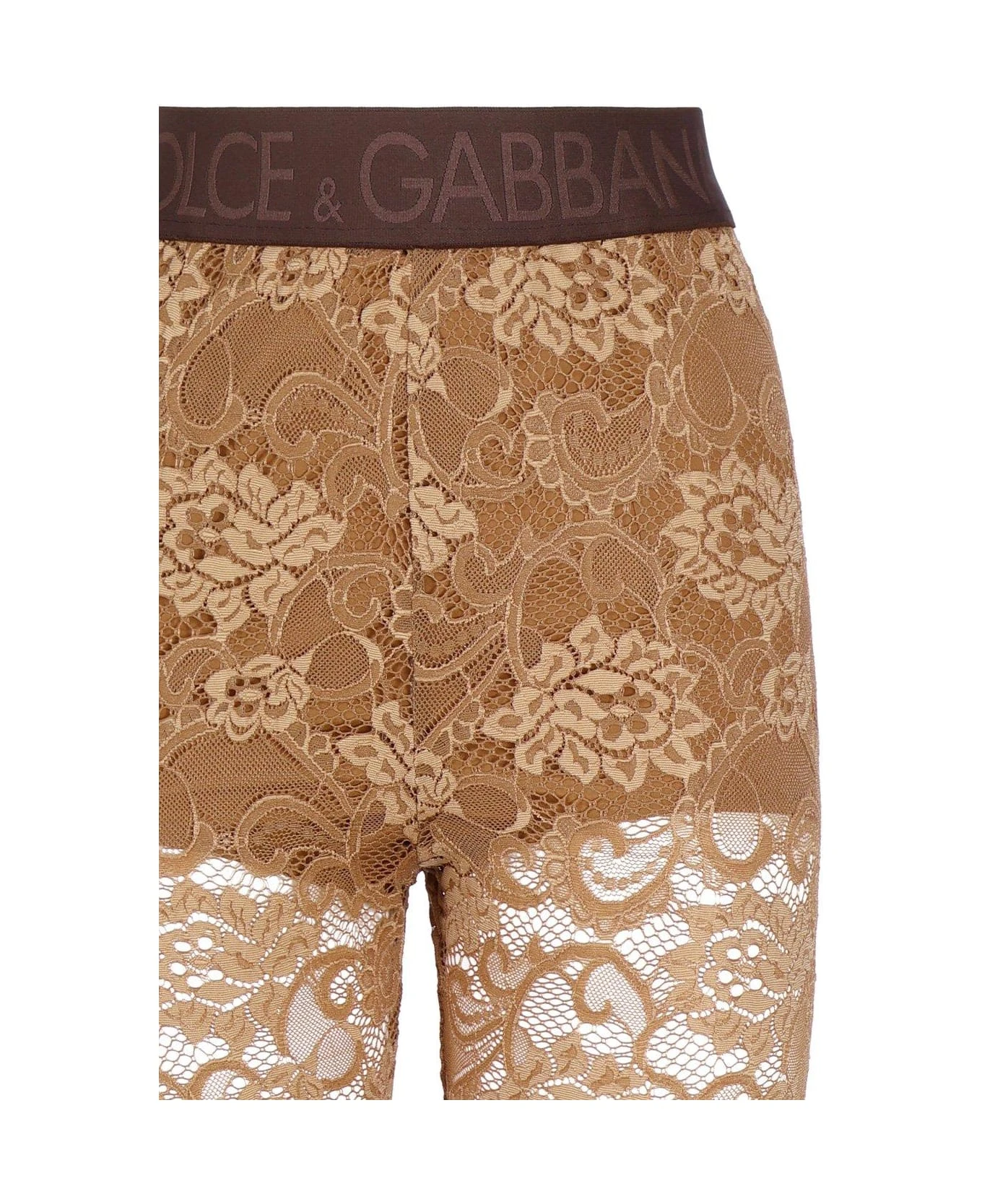 Dolce & Gabbana Logo-waistband Stretched Laced Leggings 3 Dolce & Gabbana Logo-waistband Stretched Laced Leggings - Image 3