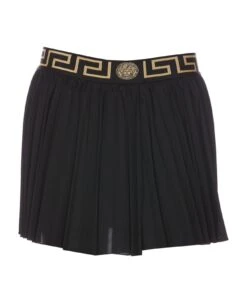 Versace Greca Logo Pleated Mini Skort