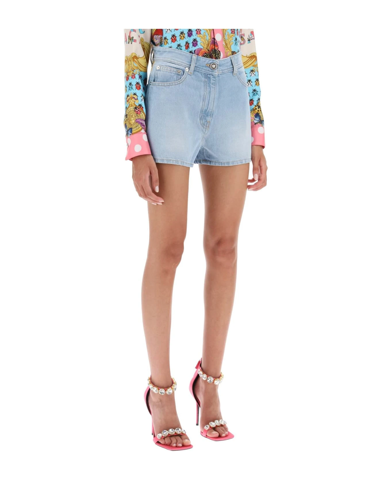 Versace Butterflies & Ladybugs Denim Shorts 2 Versace Butterflies & Ladybugs Denim Shorts - Image 2