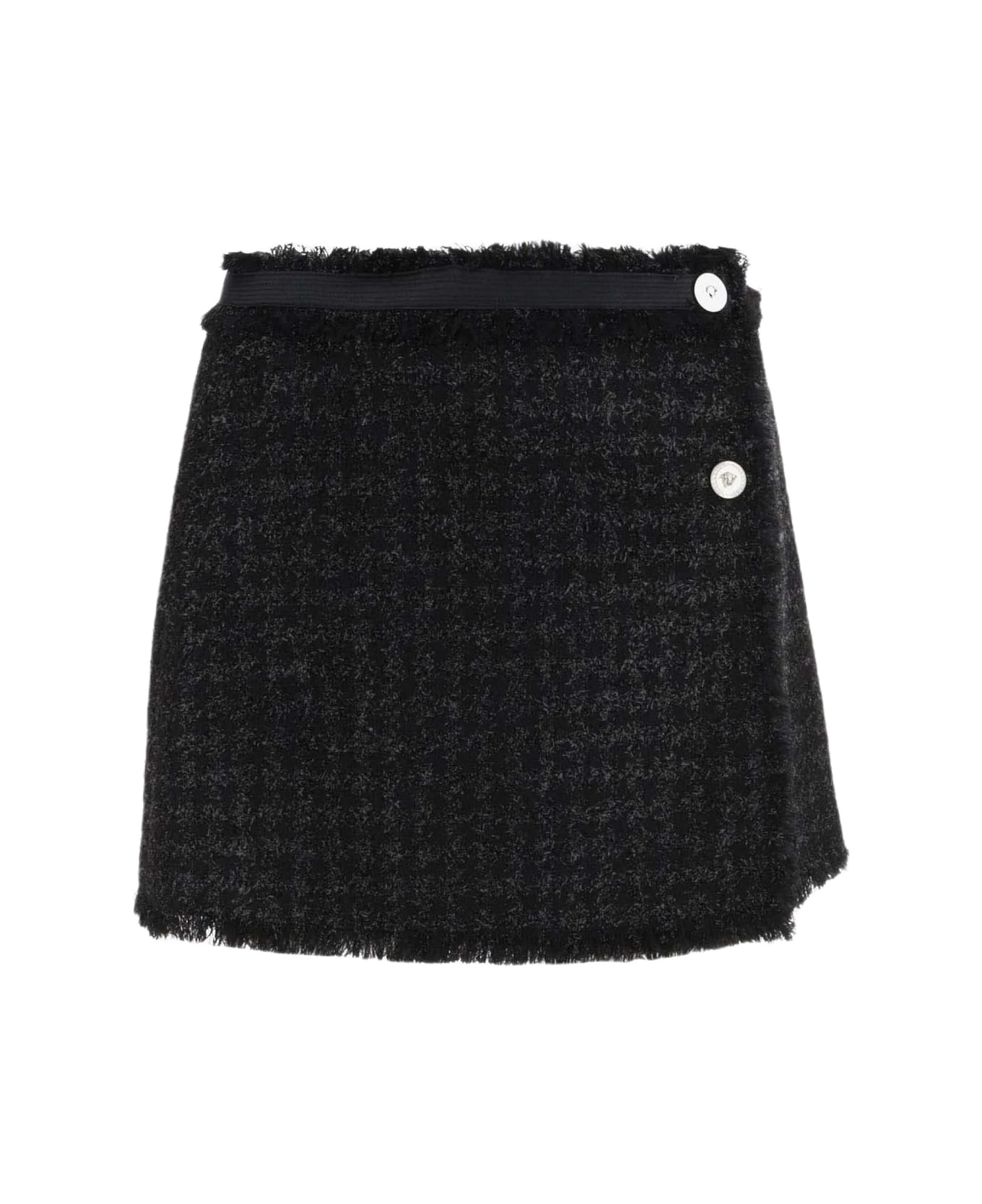 Versace Wool Blend Tweed Miniskirt 1 Versace Wool Blend Tweed Miniskirt