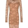 Dolce & Gabbana Lace Paneled Longsleeved Short Dress