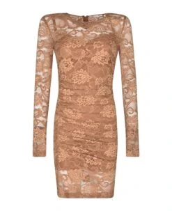 Dolce & Gabbana Lace Paneled Longsleeved Short Dress