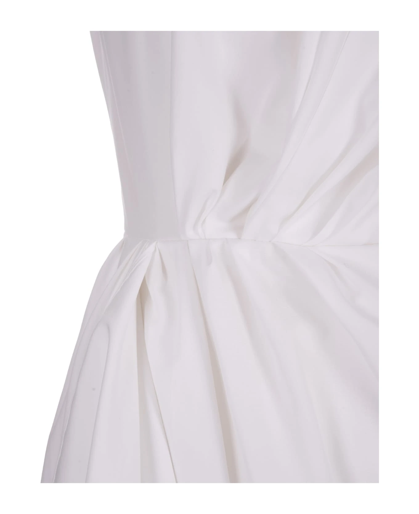 Alexander McQueen White Midi Dress With Knot Detail 2 Alexander McQueen White Midi Dress With Knot Detail - Image 2