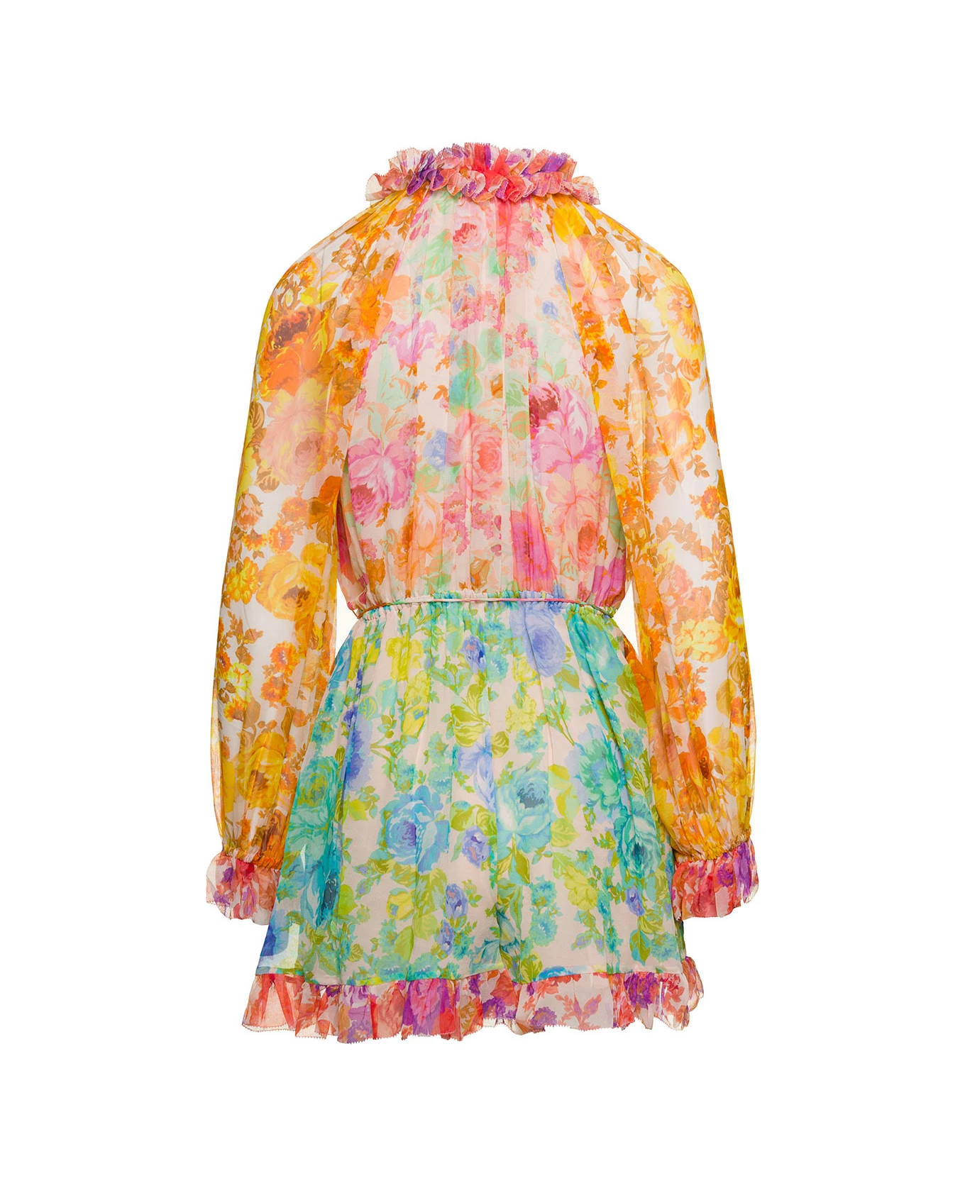Zimmermann 'raie' Multicolor Long Sleeved Playsuit With All-over Floreal Print In Silk Woman 2 Zimmermann 'raie' Multicolor Long Sleeved Playsuit With All-over Floreal Print In Silk Woman - Image 2