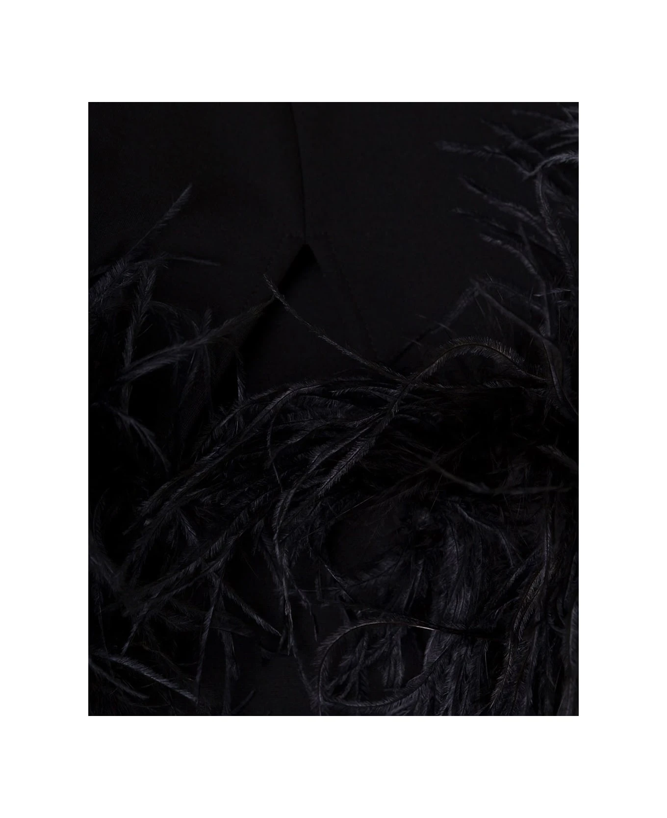 'fujiko' Mini Black Dress With Ostrich Boa Feathers And Side Split Woman The Attico 3 'fujiko' Mini Black Dress With Ostrich Boa Feathers And Side Split Woman The Attico - Image 3