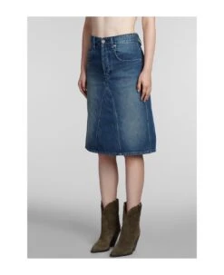 Fiali Skirt In Blue Cotton -Italist Store 8a36bb8472dec7771b894d9a27919fe5