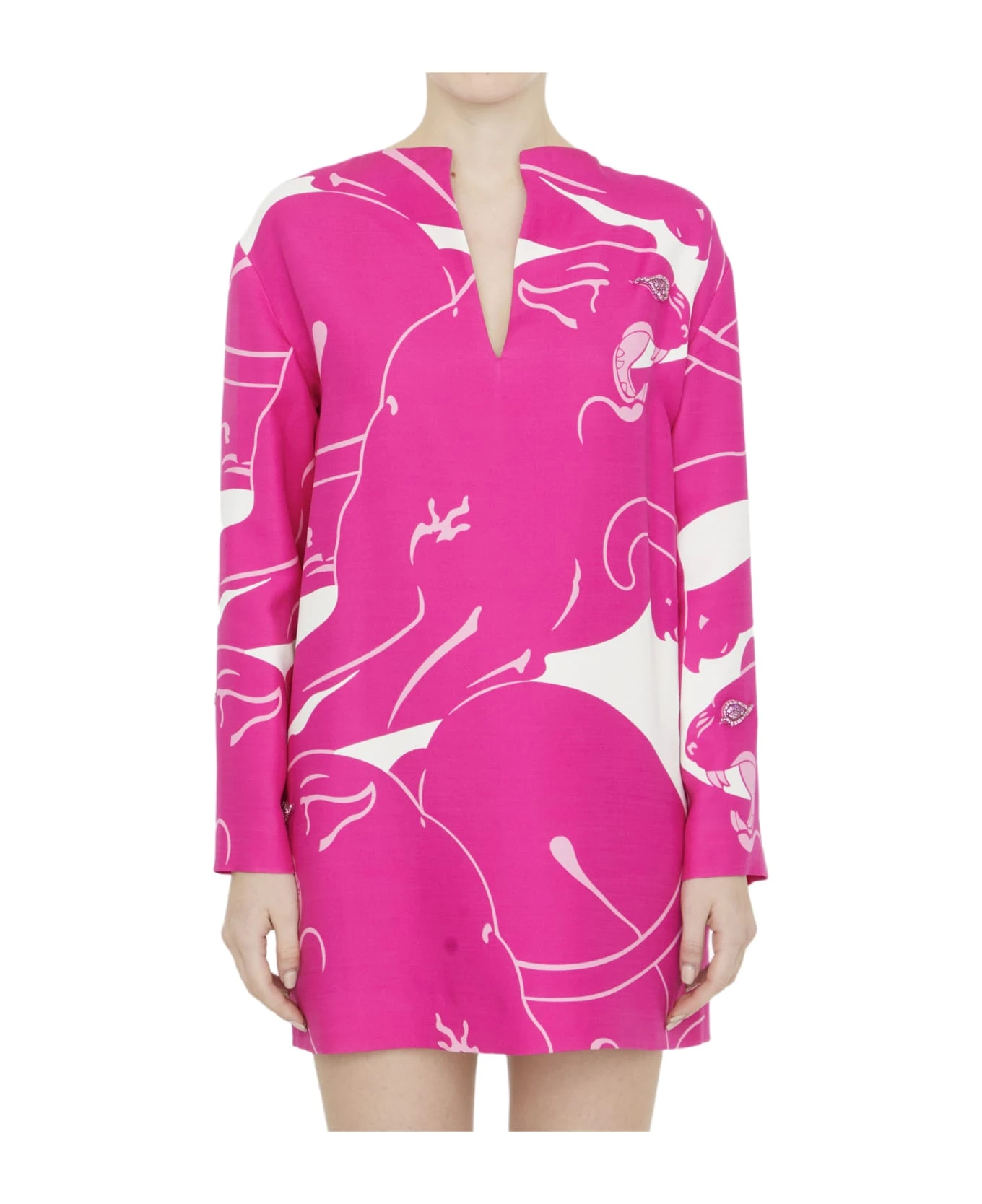 Valentino Garavani Crepe Couture Panther Short Dress 1 Valentino Garavani Crepe Couture Panther Short Dress