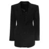 Balenciaga 'hourglass' Black Pinstripe Single-breasted Jacket In Stretch Wool Woman