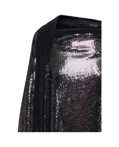 Balenciaga 'minimal' Black And Silver Draped Sleeveless Gown In Metallic Jersey Woman -Italist Store 8c185360996057570a77f9d3f3a1ce0b