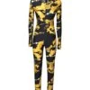 Chain Print Black/gold One-piece Jumpsuit By Versace Jeans Couture