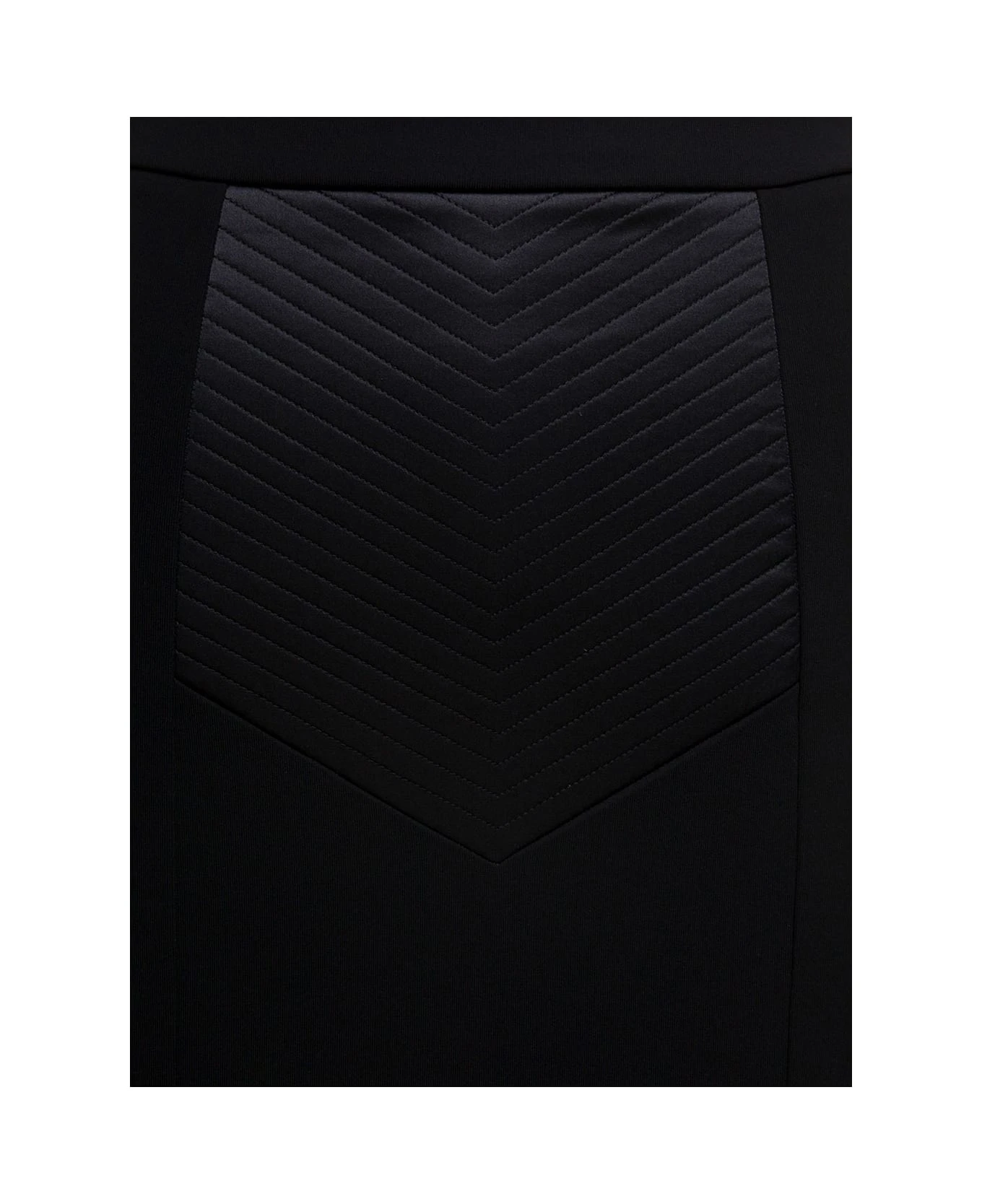 Dolce & Gabbana Midi Black Skirt With Quilted Detail In Fabric Woman 3 Dolce & Gabbana Midi Black Skirt With Quilted Detail In Fabric Woman - Image 3