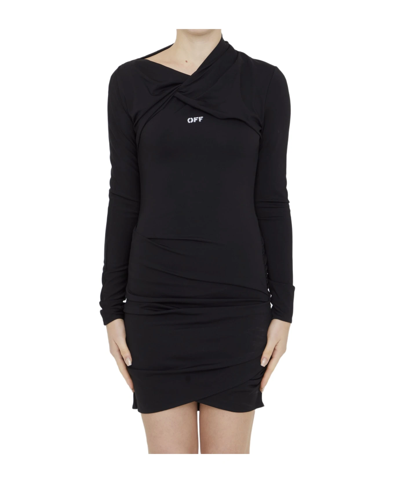 Off-White Fluid Jersey Twist Mini Dress 1 Off-White Fluid Jersey Twist Mini Dress