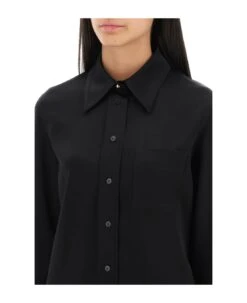 Lanvin Satin Pocket Shirt -Italist Store 933581793f982f4712b398073503df5a