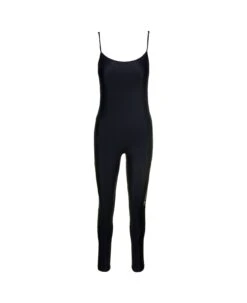 Balenciaga Black 'mat Spandex' Bodysuit With Side Contrasting Logo In Stretch Fabric Woman