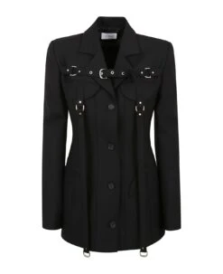 Off-White Wo Blend Cargo Round Pkt Jkt