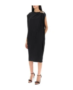 Lanvin Draped Midi Dress -Italist Store 9673f7f5c8c8bbe5553c0b9682d30081