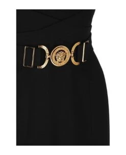 Versace V-neck Sleeveless Midi Dress -Italist Store 97975eb5f2020d44897e38a9fd90a736