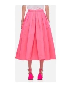Alexander McQueen Polyfaille Pleated Midi Skirt -Italist Store 981b907bfec528ed76b9a0f25aa2d571