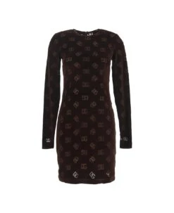 Dolce & Gabbana Flocked Jersey Mini Dress