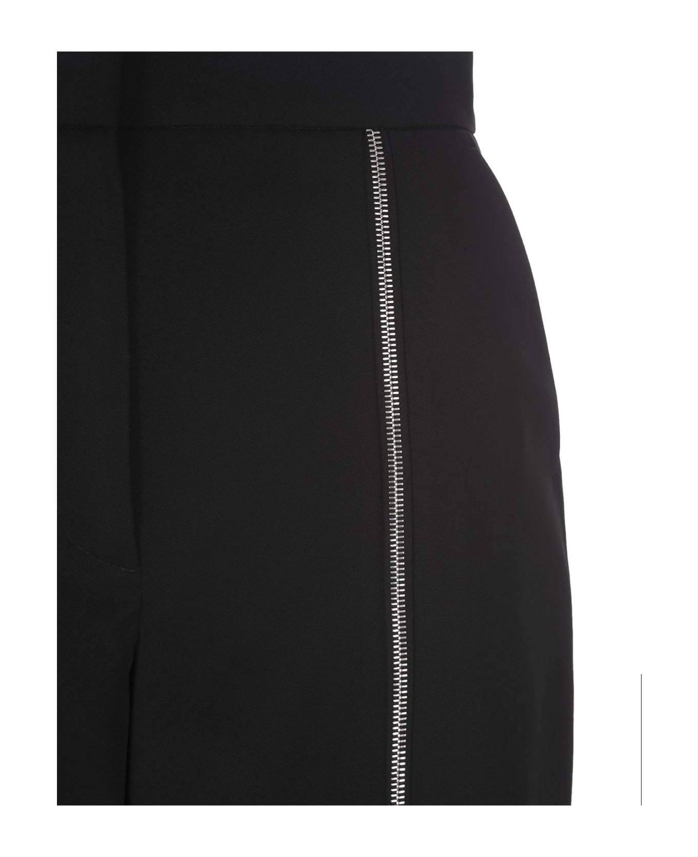 Alexander McQueen Black Wool Shorts With Front Zips 4 Alexander McQueen Black Wool Shorts With Front Zips - Image 4