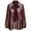 Dolce & Gabbana Black Blouse With Transparent All-over 'cherise' Print In Silk Woman
