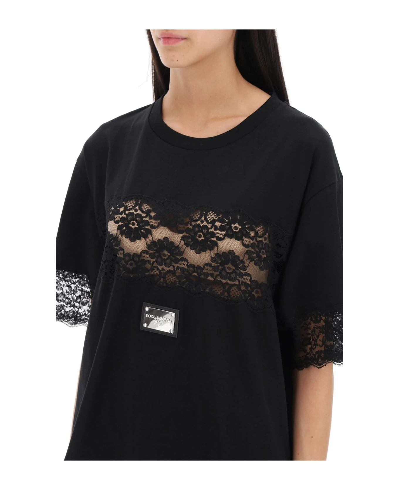 Dolce & Gabbana T-shirt With Lace Inserts 4 Dolce & Gabbana T-shirt With Lace Inserts - Image 4