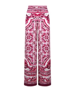 Dolce & Gabbana Majolica-print Wide-leg Trousers