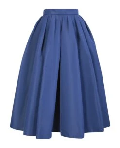 Alexander McQueen High Waisted Full Blue Skirt