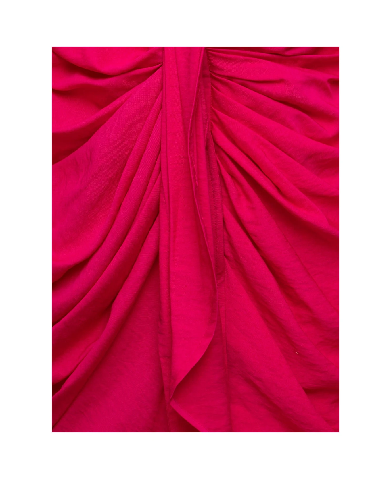 'la Robe Bahia' Fuchsia Short Draped Shirt Dress In Viscose Woman Jacquemus 3 'la Robe Bahia' Fuchsia Short Draped Shirt Dress In Viscose Woman Jacquemus - Image 3