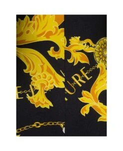Versace Jeans Couture Black And Gold Log Jumpsuit With 'chain' Baroque Motif In Stretch Nylon Woman -Italist Store a1b1d716dd6c0f585139cb3a0057096f