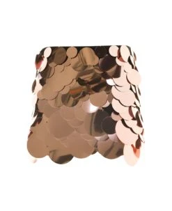 Rose Gold Rue Miniskirt With Sequins At The Front In Rayon Woman