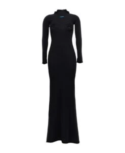 Off-White Long Hooded Dress