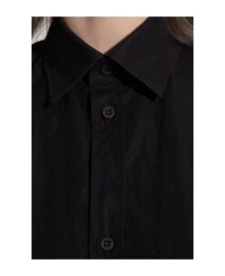 Balenciaga Back Logo Printed Buttoned Shirt -Italist Store a6a1f66fdb1b508953a048d5cccedc8b