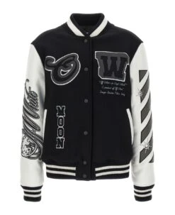 Off-White 'ow Meteor Moon Varsity' Bomber Jacket