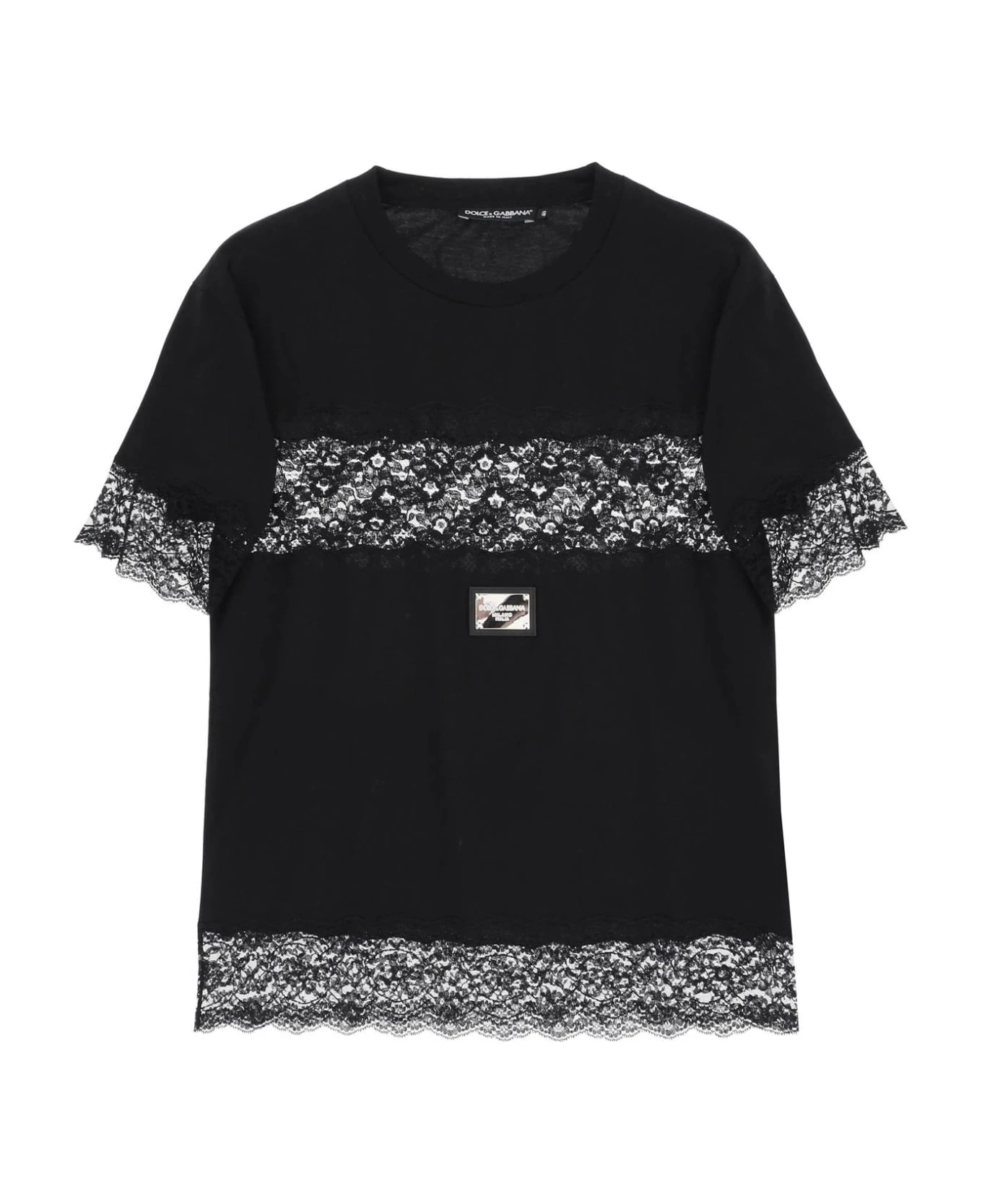 Dolce & Gabbana T-shirt With Lace Inserts 1 Dolce & Gabbana T-shirt With Lace Inserts