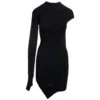 Balenciaga Black Mini One-shoulder Dress With Asymmetric Motif In Viscose Woman